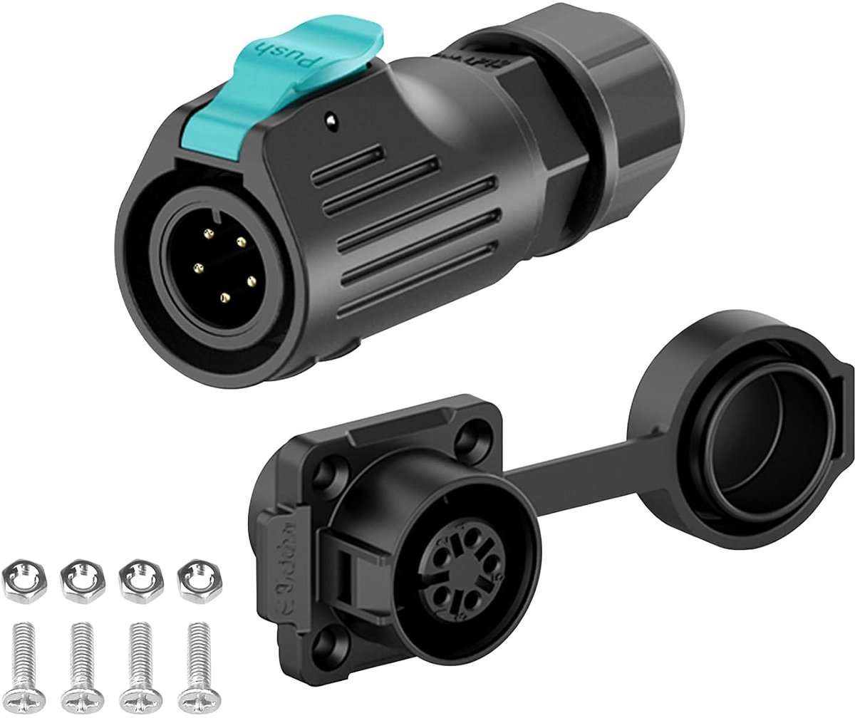 Industriële Waterdichte Schakelaar IP68 Snel Inpluggen Luchtvaart Connector PBT Plastic Shell Electrical Circular Connector M12 2-8 Pin Flens Socket (5 Pin)