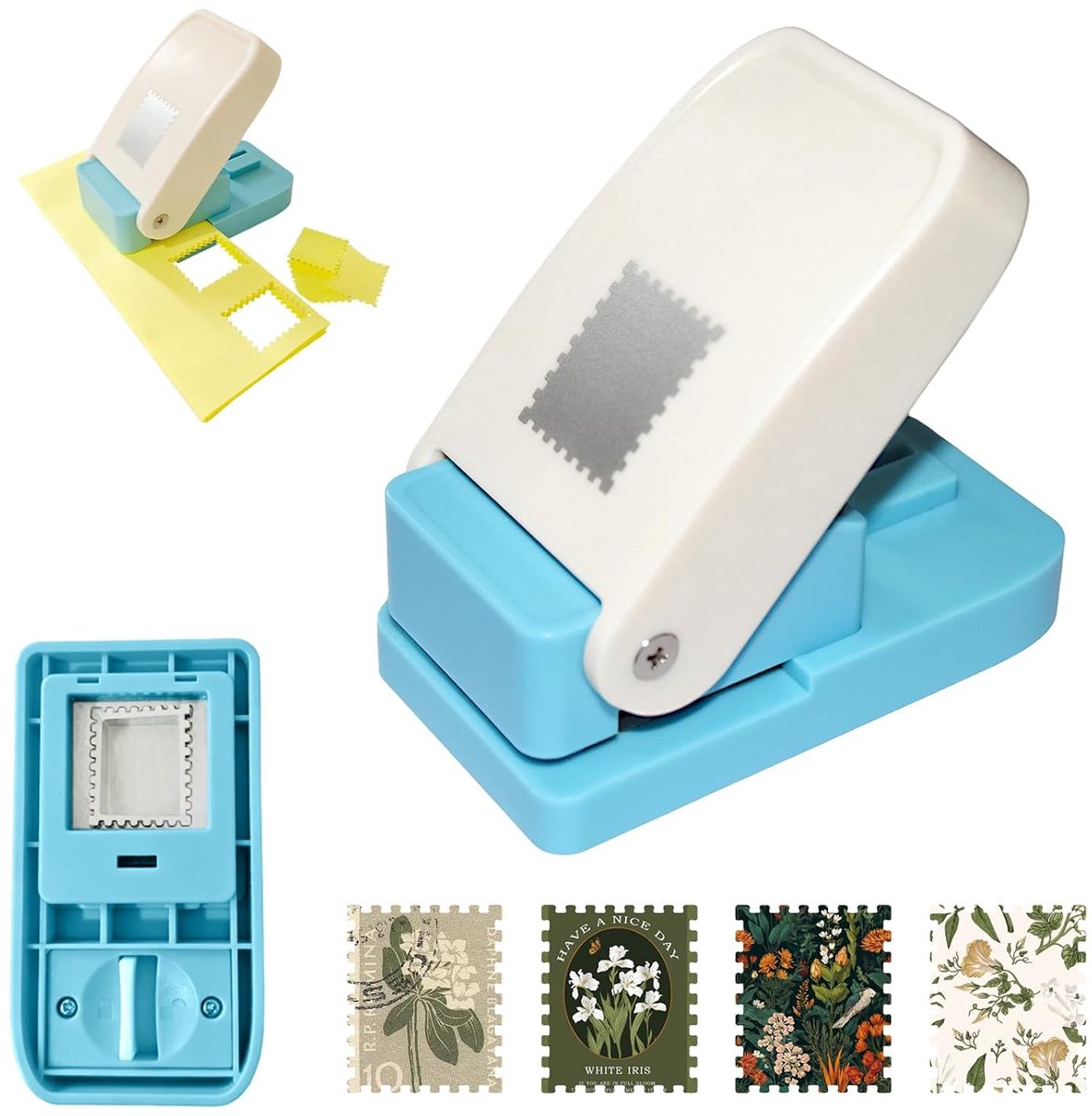 2,5 x 2,0 cm, rechthoekige stempelpons, hefboomwerking, stempelpons, stempelpons, papierpons, stempelvorm, motiefpons, voor papierknutselen, scrapbooking, kaarten maken
