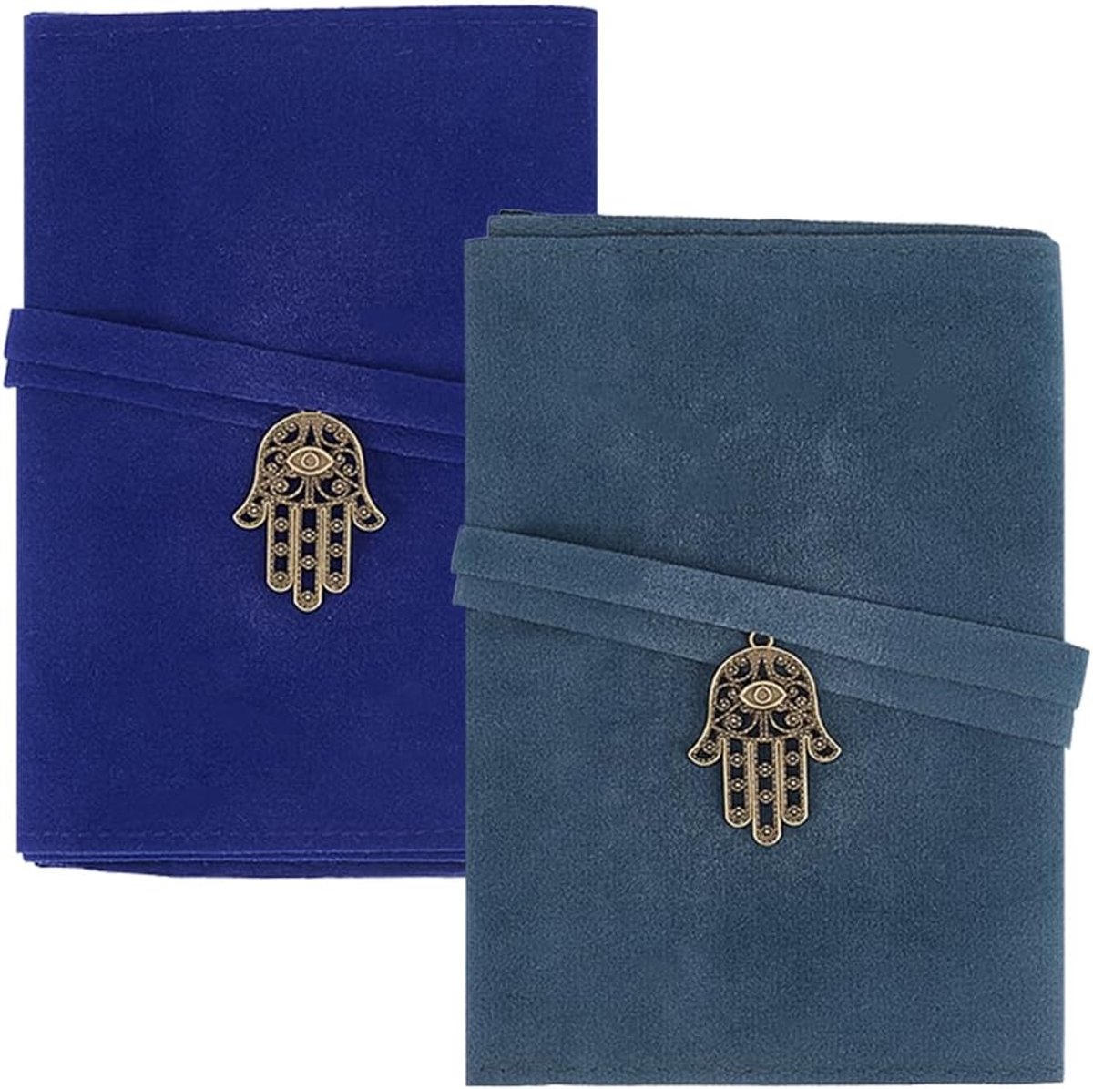 2 stuks fluwelen tarotkaarthouder tarotkaarten tassen tarotkaartzakjes met Hamsa hand legering hangers tarot wrap tarotdraagtas voor beginners orakeldeks hekserijbenodigdheden blauw