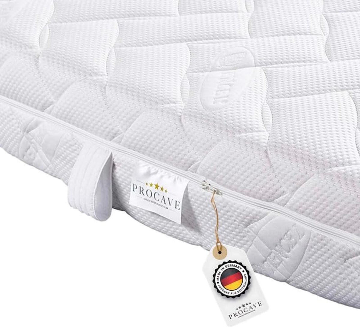 SnelShoppen - Lyocell matrashoes gestikt met 4-zijdige rits en 4 handgrepen, 100% Duits, 150x200cm voor matrashoogte 17cm