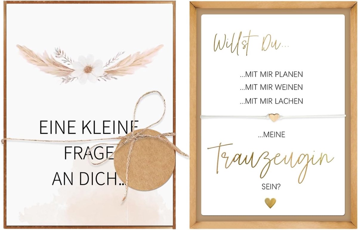 Trauzeugin vragen Box Willst Du Meine Trauzeugin kaart met armband | Bruiloftsgeschenk aanzoek voor bruidsmeisjes cadeau, Maid of Honor Gifts Box voor beste vriendin bruidsmeisje als bedankje