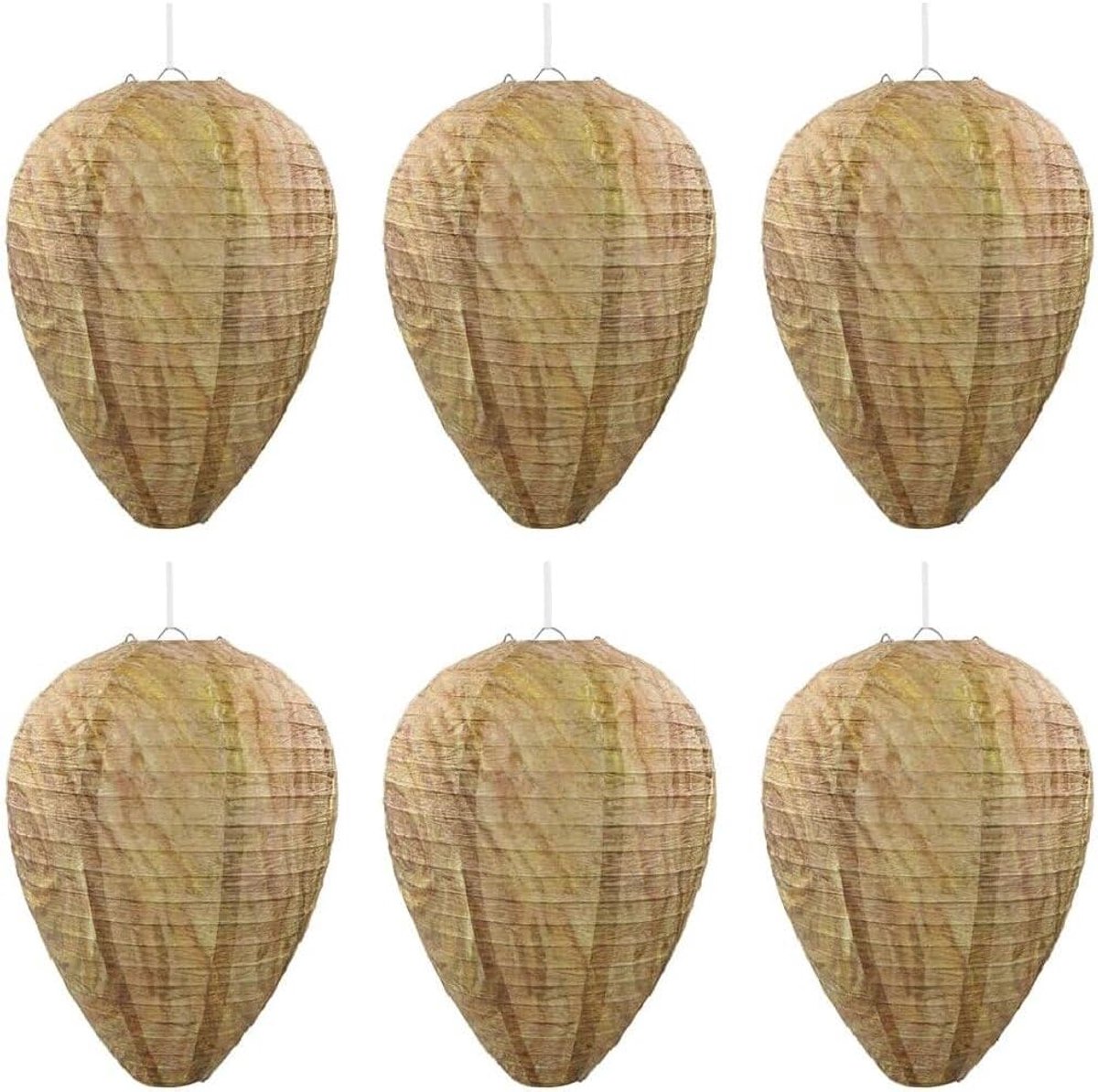 set van 6 kunstmatige hangende wespen, horzels, insectenwerende