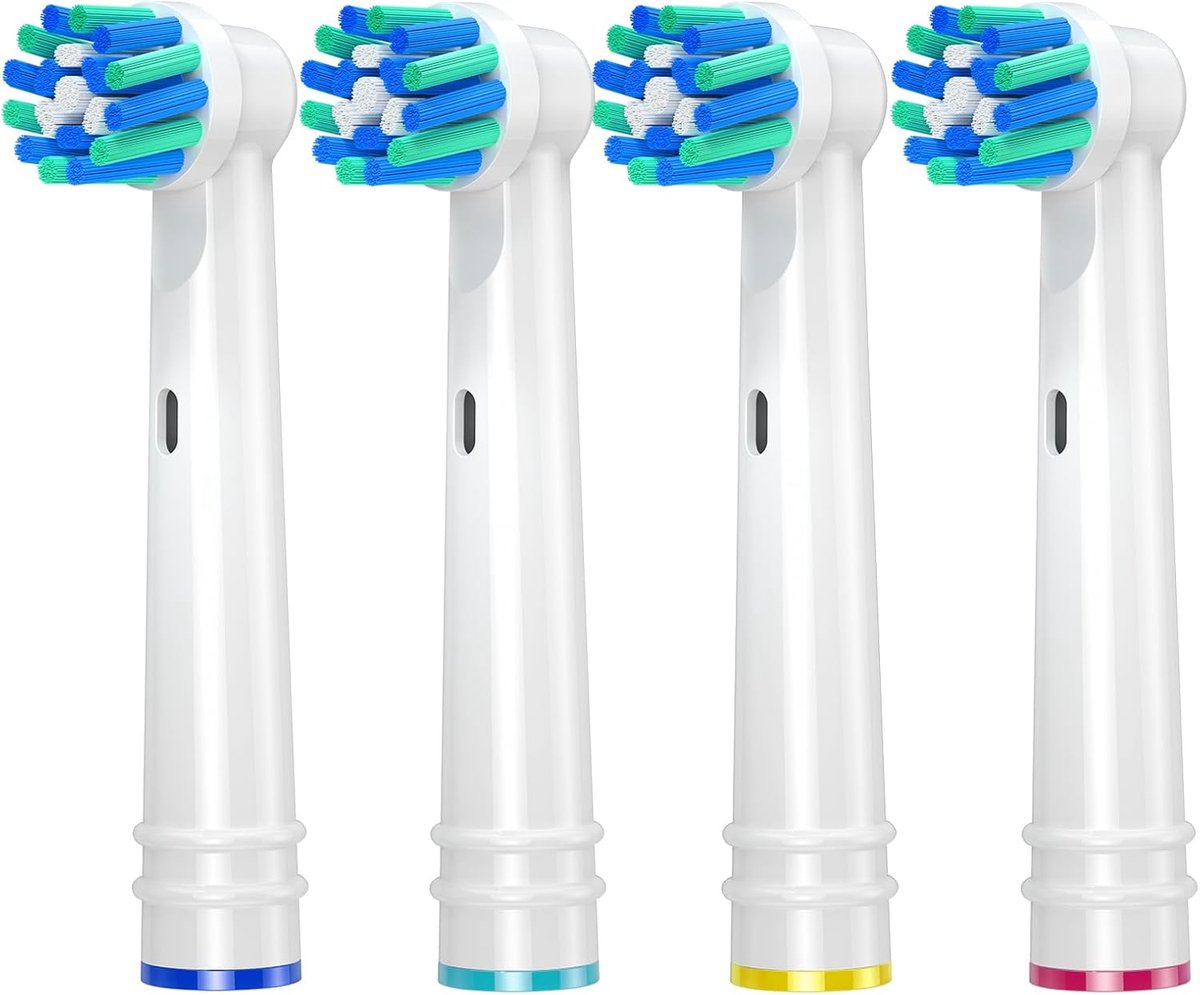 Cross Action Opzetborstels Voor Oral B Elektrische Tandenborstel, Vervangingsborstelkoppen voor Oral B, tandenborstelkoppen voor Professional Care Vitality Pro Smart Genius, 4 Stuk