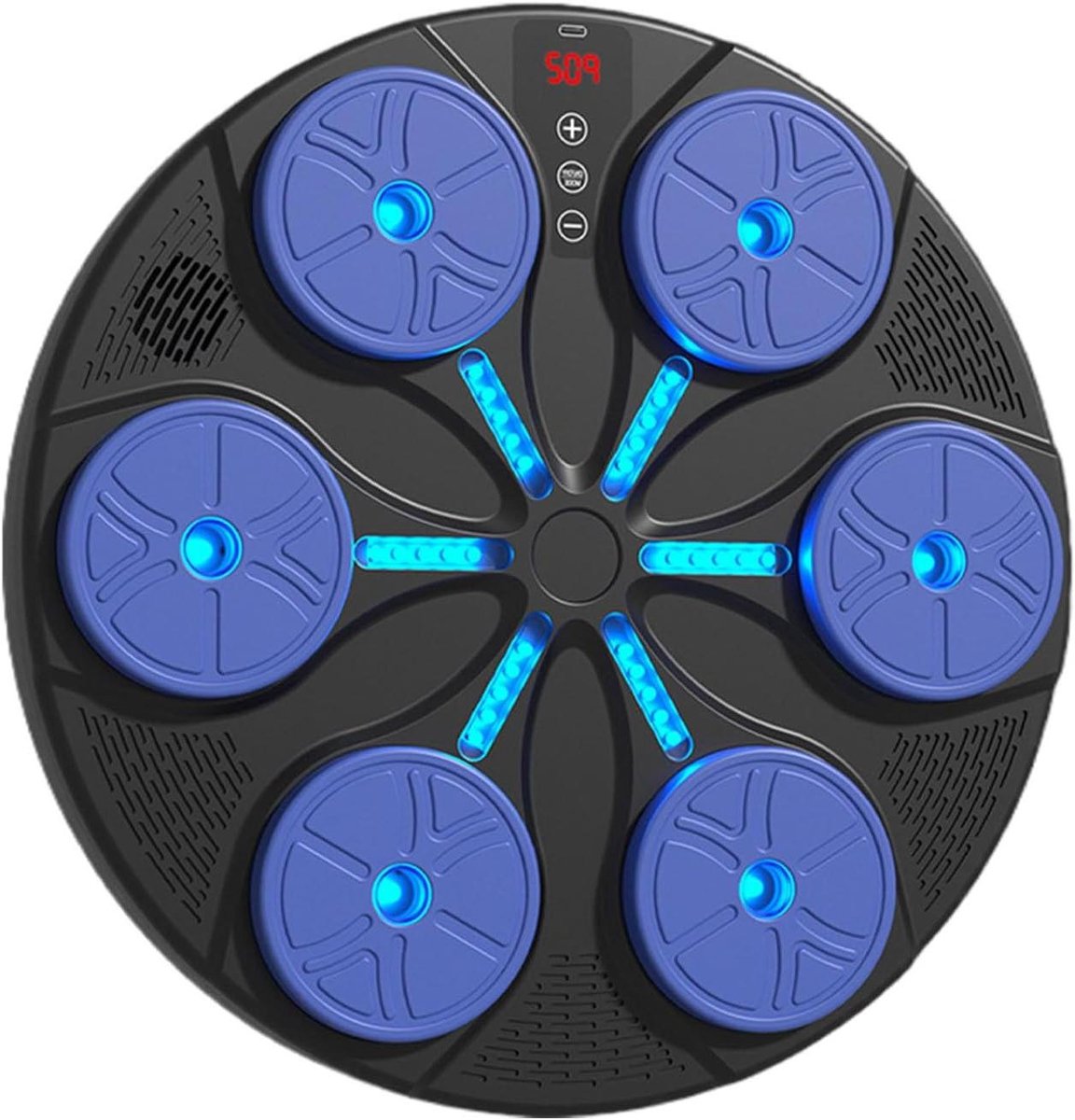 Muziek Boksmachine - Interactieve Trainer - Thuis Fitness - 8 Verschillende Modi - 45 x 45 x 9 cm - Blauw