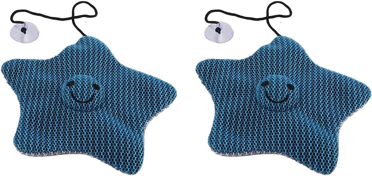 2 stuks spatwaterabsorber, zwembadreiniger, vuilreiniger, olie-absorberende spons, sandwichgaas, PP-katoen, blauwe zeestervorm, 25x25 cm