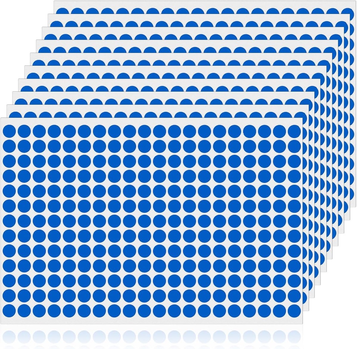 2600 stuks blauwe plakstippen, etiketten, 13 mm, vinyl, zelfklevende etiketten, cirkelstickers, waterdicht, zelfklevende etiketten voor markering