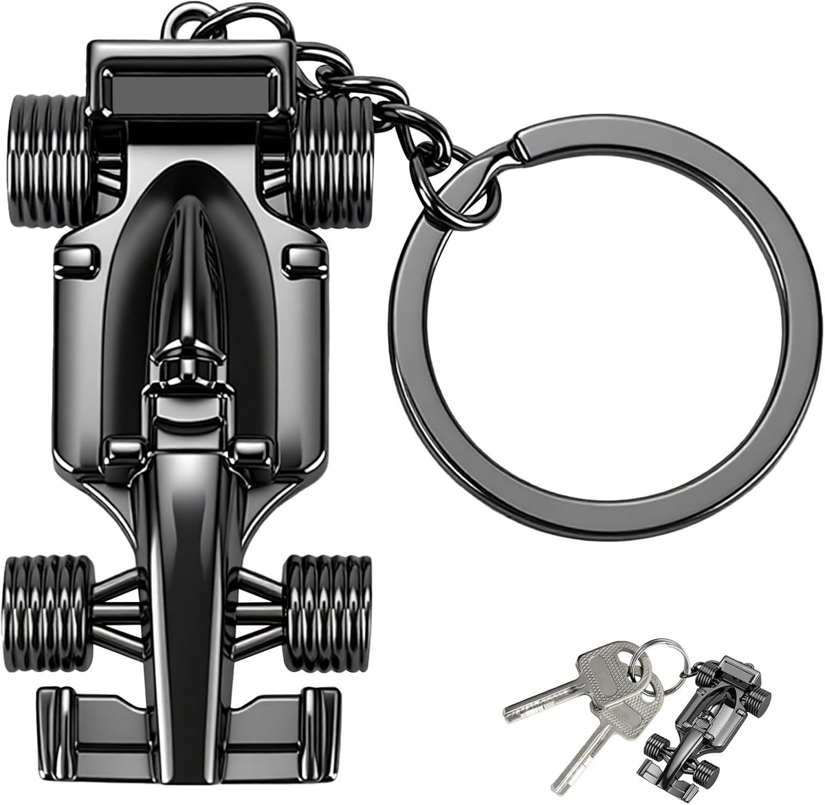 sleutelhanger, sport F1 sleutelhanger, racemodel metalen sleutelhanger, autosleutelhanger, sleutelhanger accessoire, formule 1 geschenken voor jongen, man, vrouw, racefan, Vaderdag