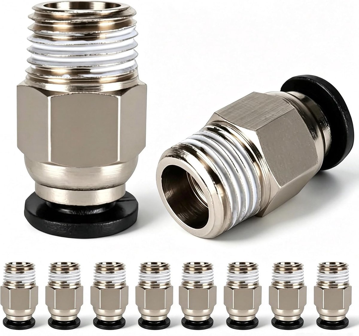 10 stuks Pc4-M10, Pc4-M10 pneumatische aansluiting, Ptfe Tube Quick Push Fitting, Ptfe Tube connector, snelkoppeling om in te steken voor 3D-printers