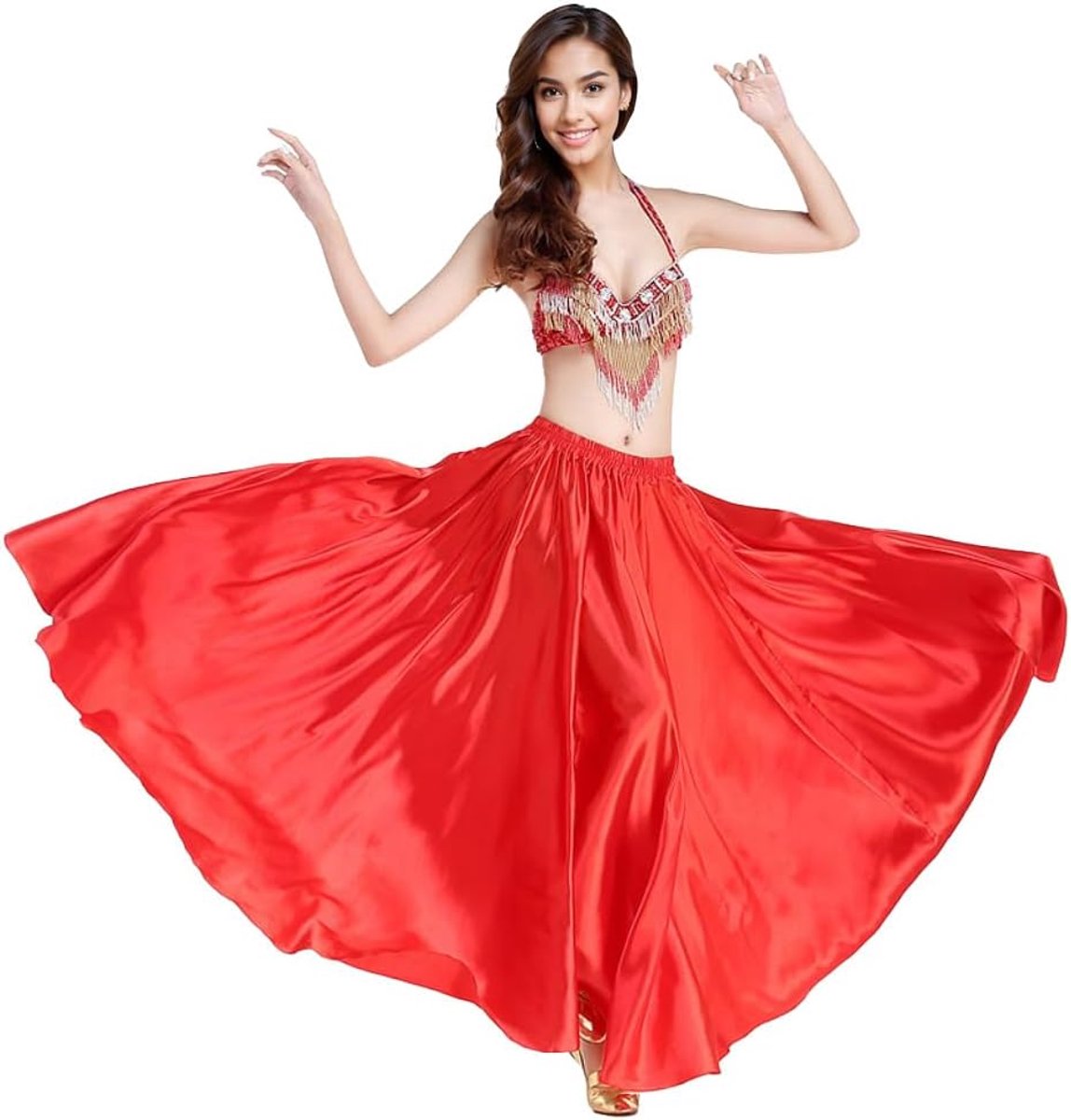 satijnen rok, professionele dansers, glanzende swing, dansrok