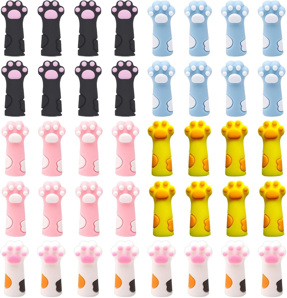 40 stuks gaasstoppers, schattige breinaaldstopperset met kattenpootmotief, gaasstopper voor breinaalden, aangenaam om aan te raken, voor haak-, brei- en doe-het-zelfprojecten (meerkleurig)
