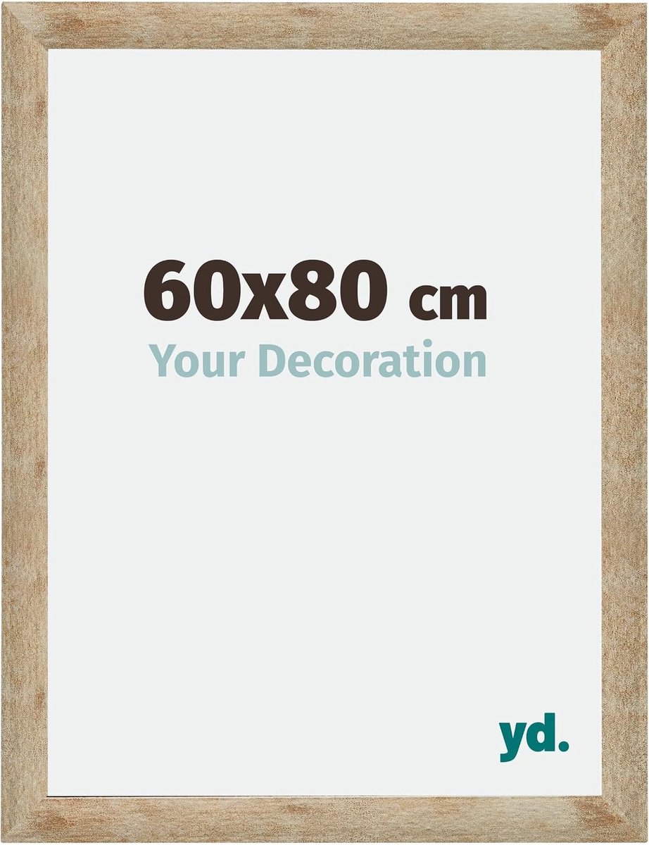 Fotolijst 60x80 cm - MDF fotolijst met acrylglas - Antireflecterend glas - Perfect voor wanddecoratie - SnelShoppen