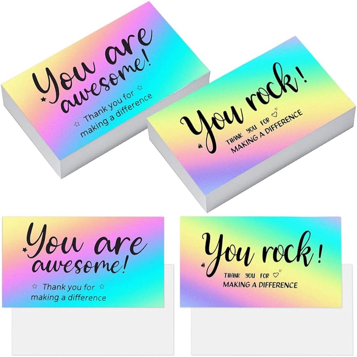 Bedankkaarten van You Are Awesome You Rock, 180 stuks, kleurrijk