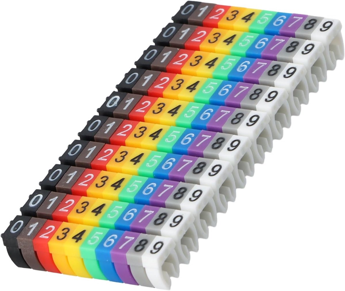 kabelmarker nummer, kunststof buiskabel, digitaal nummer kabelnummer tube marker (100 stuks 2,5 mm²)