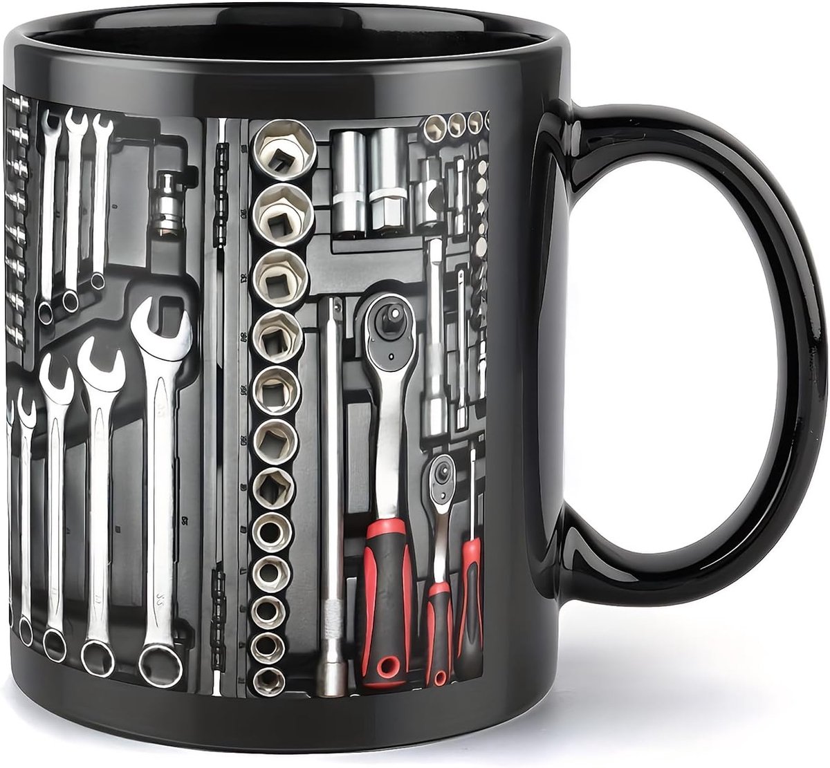 Ingenieur Mechanische Koffiemok 350 ML Keramische Koffie Met Handvat Grappige Mechanica Geschenken Met Grappige Duurzame Gereedschapspatronen Voor Ingenieur, Vader