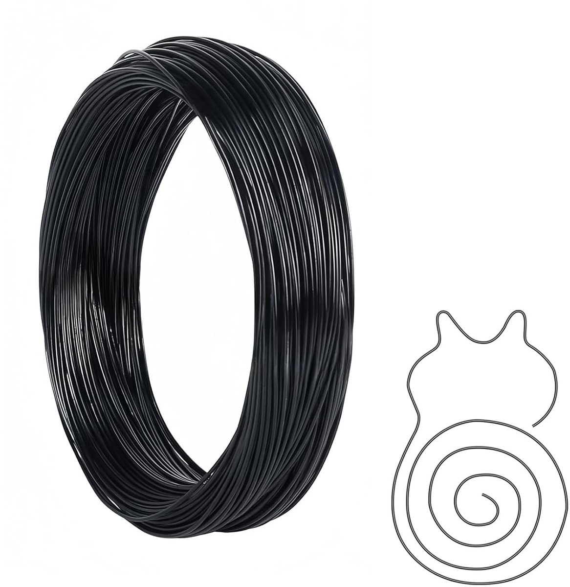 Draad voor knutselen, aluminiumdraad sieradendraad metaaldraad flexibele buigzame draad voor DIY kunstnijverheid, beeldhouwkunst, armaturen, sieraden maken, zwart