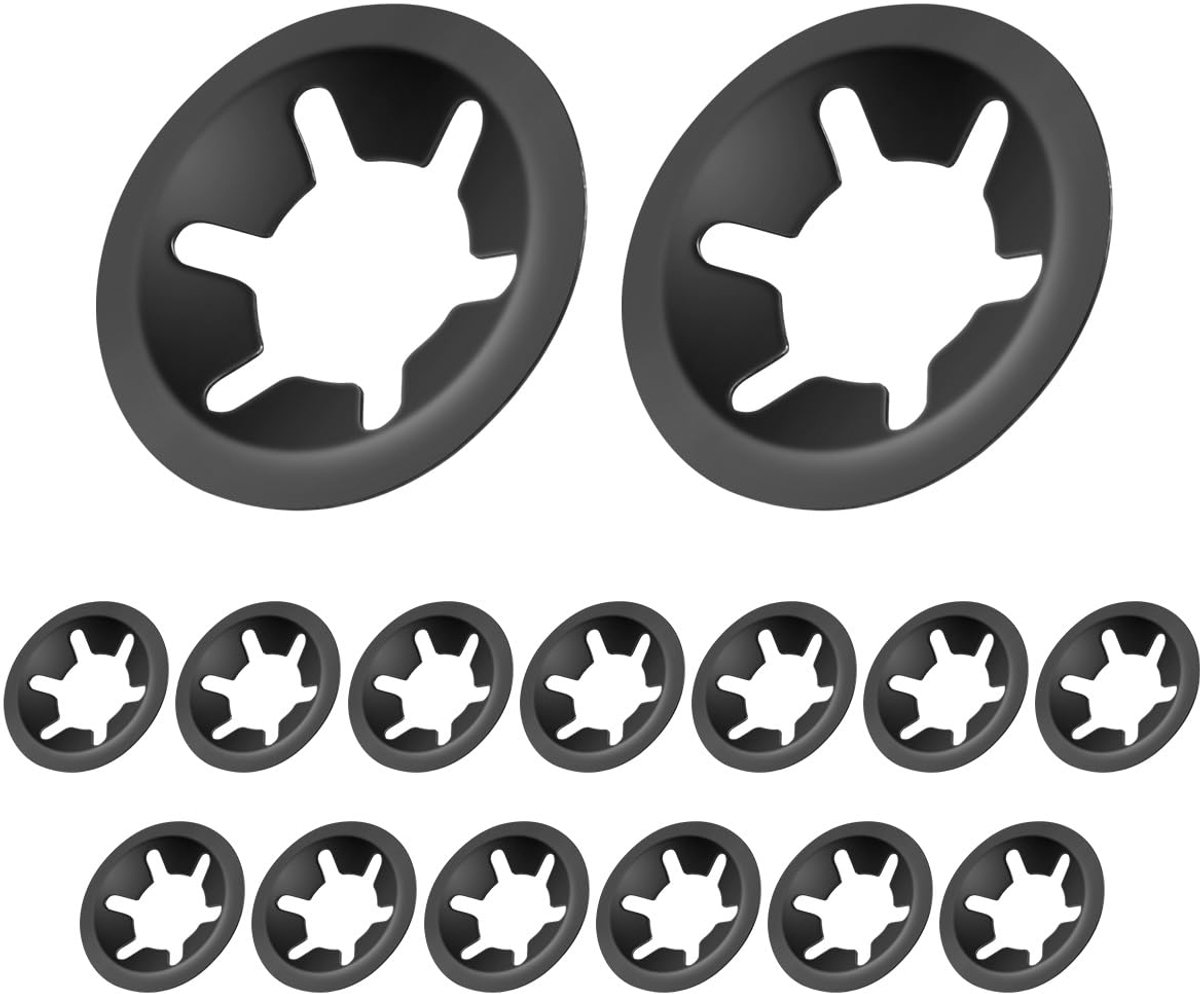 15 stuks M10 Starlock sluitringen, zwarte borgringen, klemringen, 65