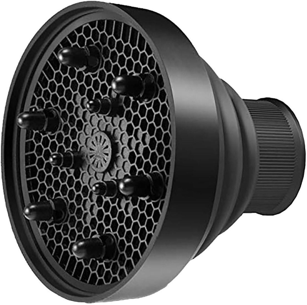 Diffuser Opzetstuk - Haarverspreider Föhn - Krullen Stylen - Universele Pasvorm - 14x5cm - Zwart