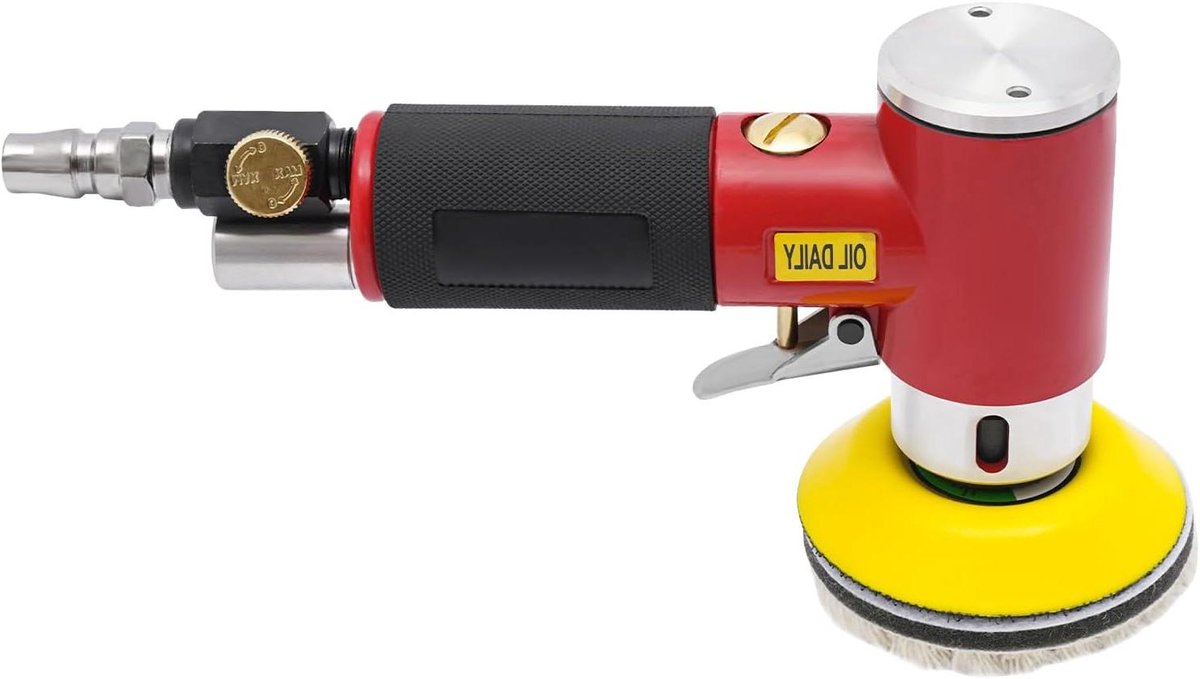 Excentrische polijstmachine - Perslucht polijstmachine schuurmachine - Auto onderhoud - Luchtaangedreven 10000 RPM - 25 50 75 mm - Rood