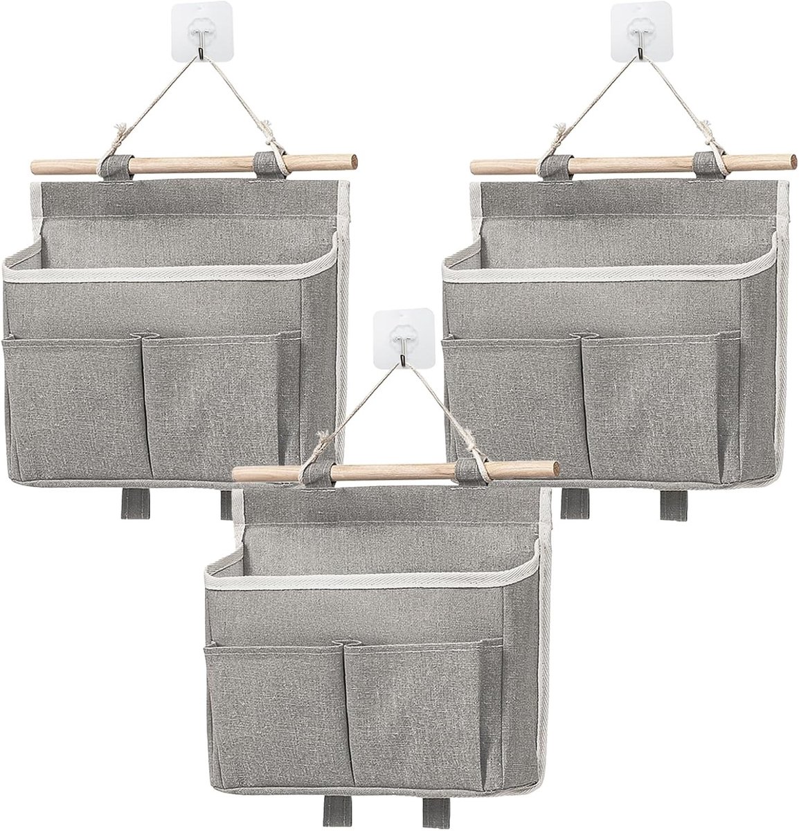 Hangende organizers met hoge capaciteit, 3 stuks, multifunctionele opbergoplossing voor kinderkamer, badkamer en kantoor