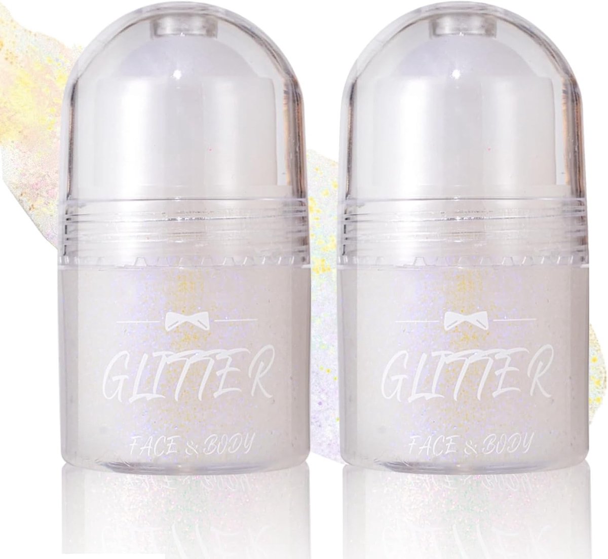 Glitter Gel voor Festivals, 2 Stuks Roll-on Sequin Glitter voor Gezicht en Lichaam, Perfecte Make-up voor Feestjes en Cadeaus voor Meisjes