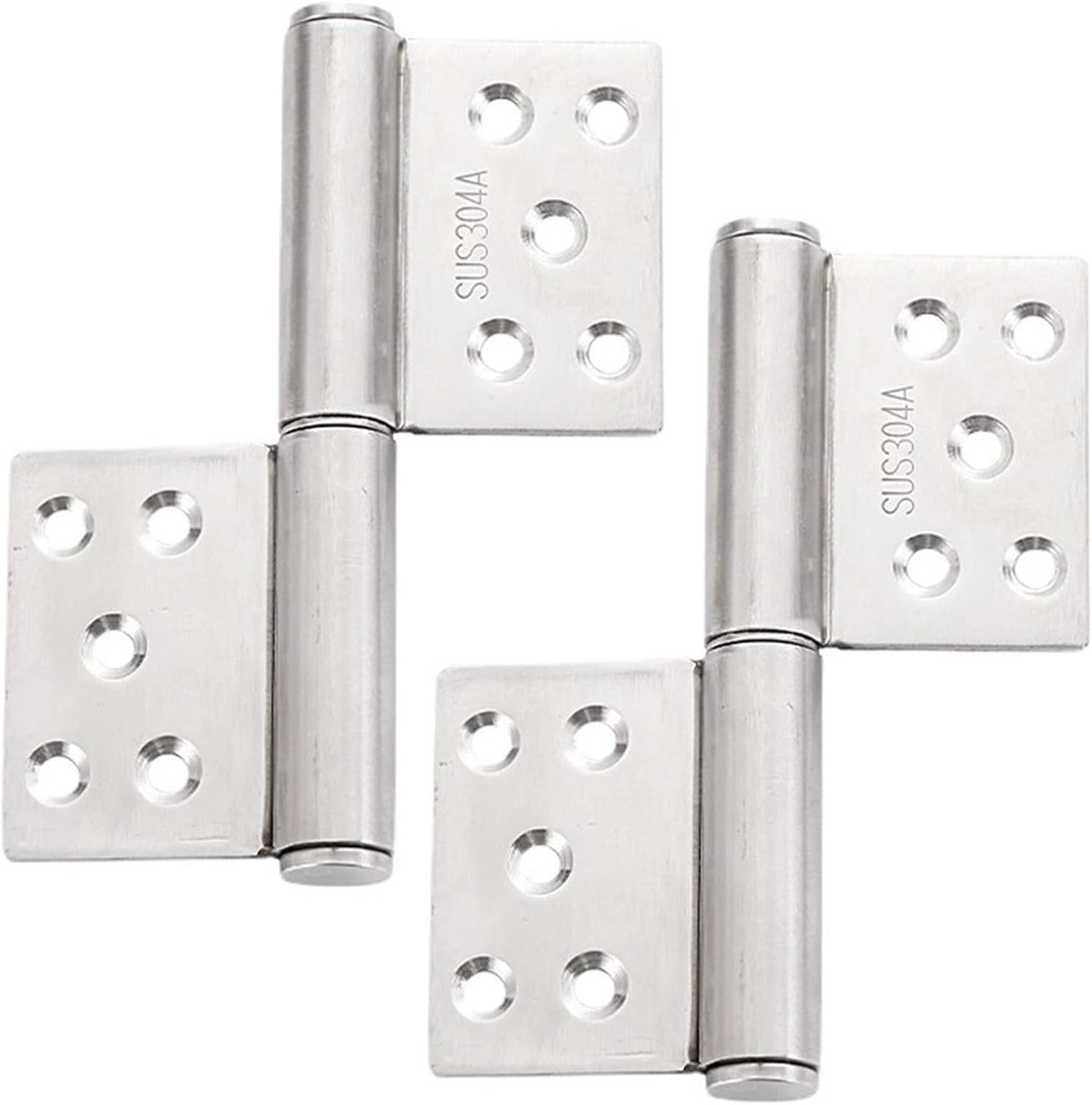 Deurhengsels 2-pack - RVS - Voor zware belasting - Geschikt voor houten deuren - SnelShoppen