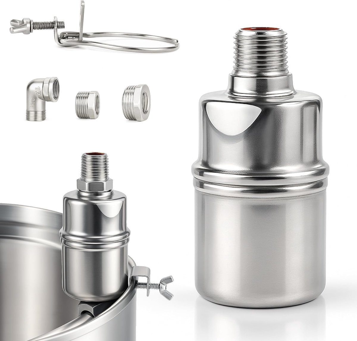 2 pcs swim valve 1/2 inch automatic water level control: stainless steel self-filling pool tanks 304 swim valves for - ShopVlot