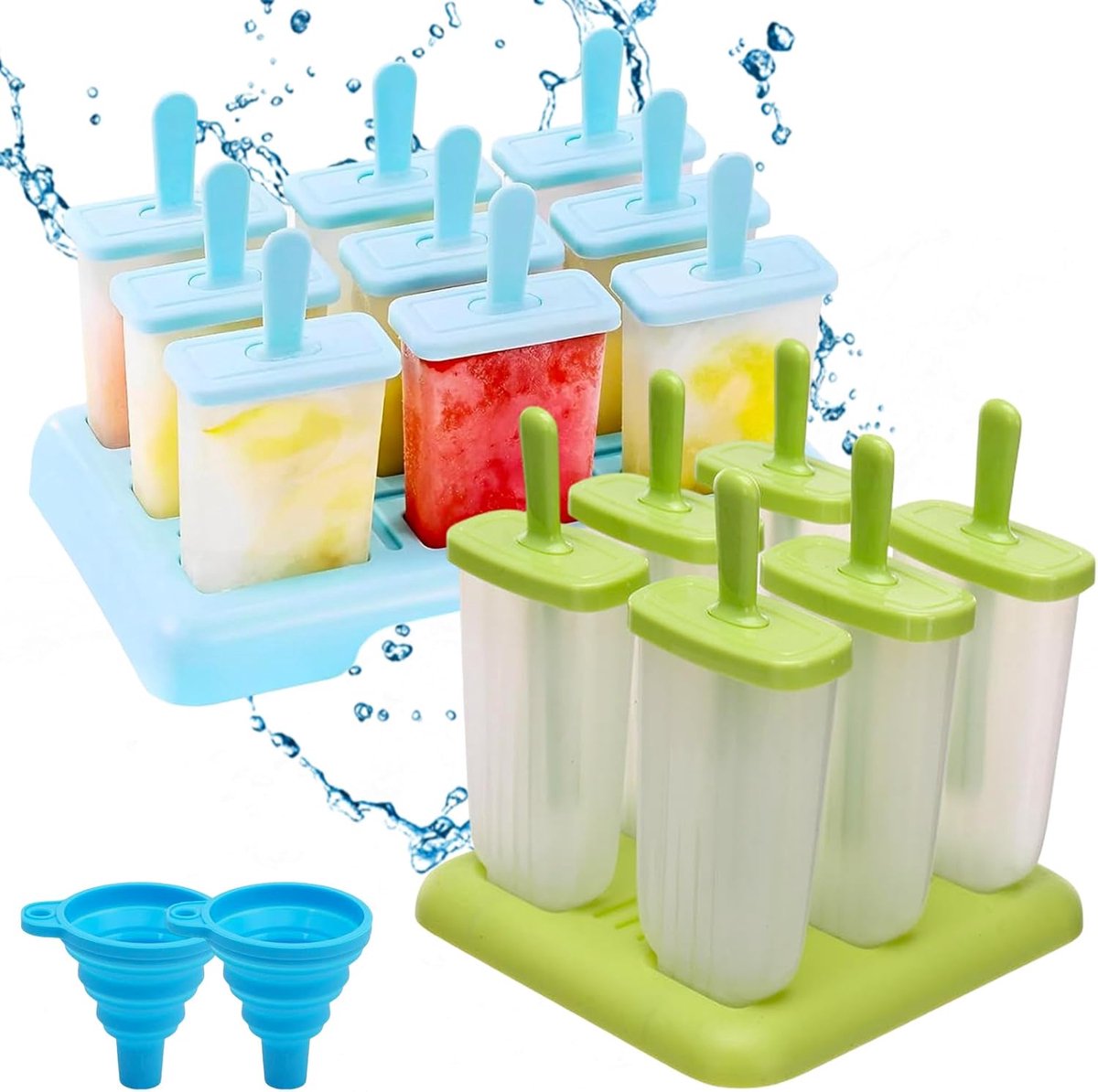 15pcs Ice Cream Moulds Popsicle Moulds Reusable DIY Ideas Ice Moulds Kids Plastic Ice Moulds BPA Free Water Popsicle - ShopVlot