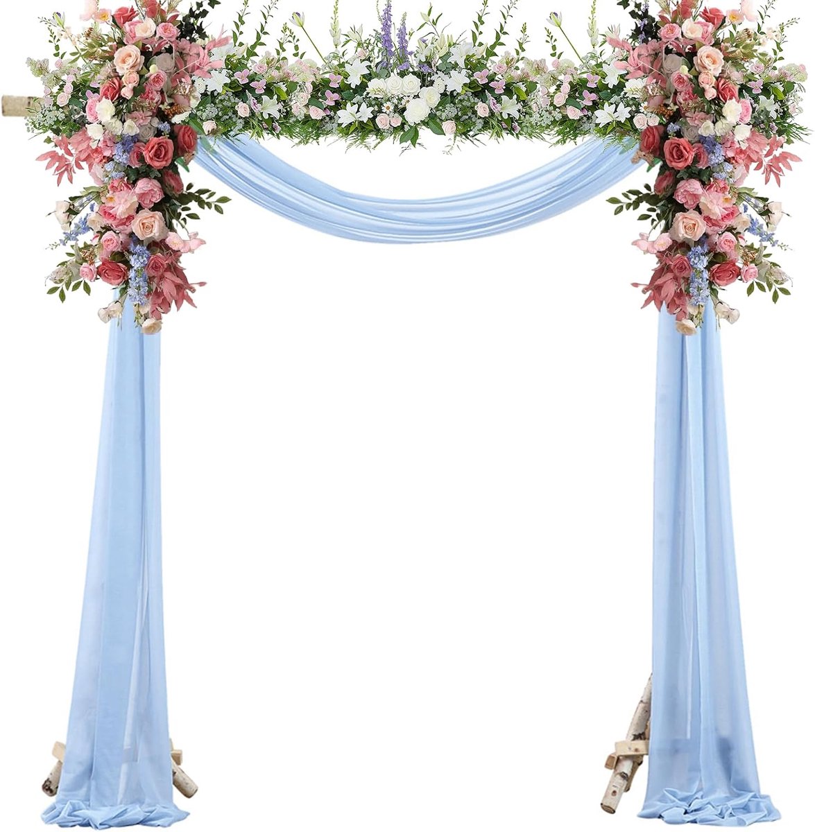 Quer Wallpaper Handsfree Deco Blue 16x600cm Wedding Curtain - Wedding Arch Elegant Design Tulle Fabric Sold by the - ShopVlot