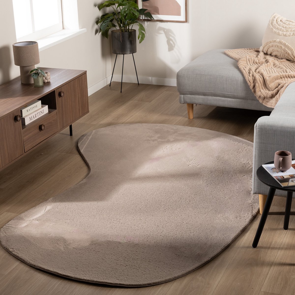NATURL. Zacht laagpolig vloerkleed - Cozy Ripple Taupe - 140x200cm