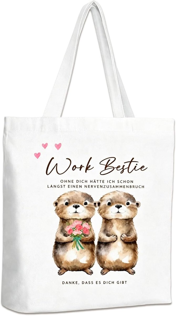 collega's tas voor cadeau collega kantoor | 1 stoffen tas 35 x 40 cm van dichte katoenen stof voor afscheid van collega's, kantoor, dagelijks gebruik en collega's