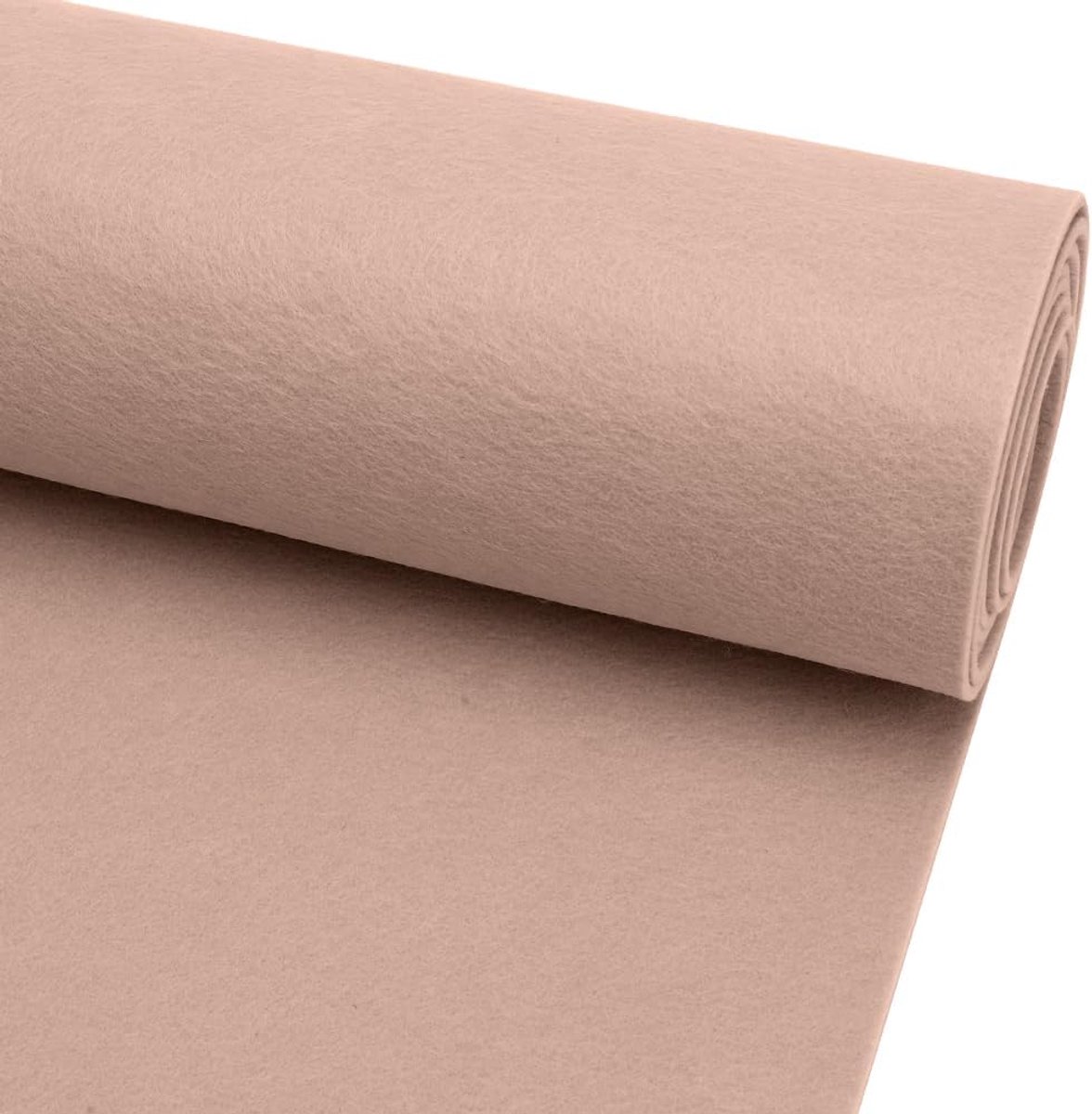 Stof - 40 x 250 cm x 3 mm, bekledingsstof van vilt, voor doe-het-zelf handwerk, decoratie, vilten onderlegger, patchwork, vilt, tafelloper, kostuums - lichtbeige