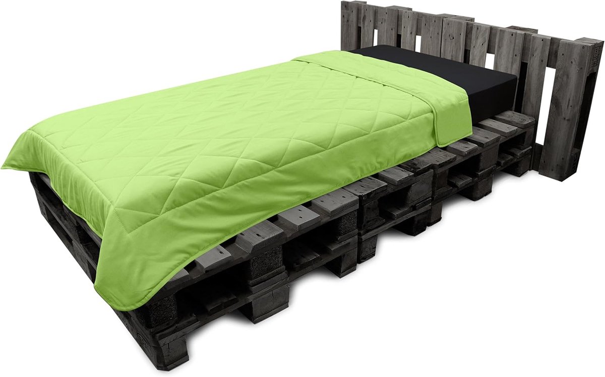 npluseins Zomerdeken - picknickkleed - licht dekbed - in 2 maten en in 7 moderne kleuren, ca. 155 x 220 cm, appel