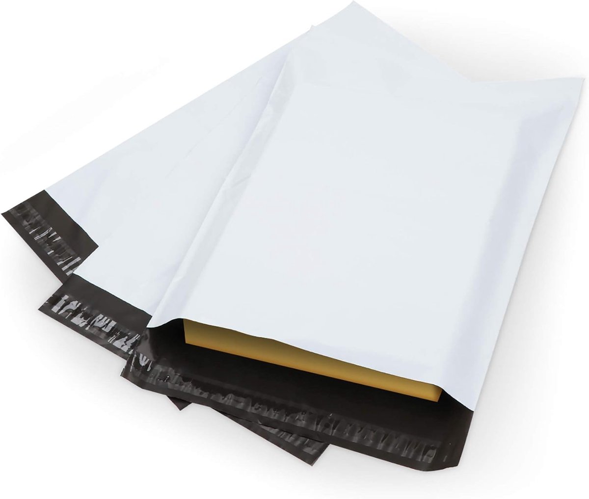 Plastic verzendzakken, 60 stuks; 300 x 400 mm; zelfklevend en ondoorzichtig; voor kleding en textiel; wit