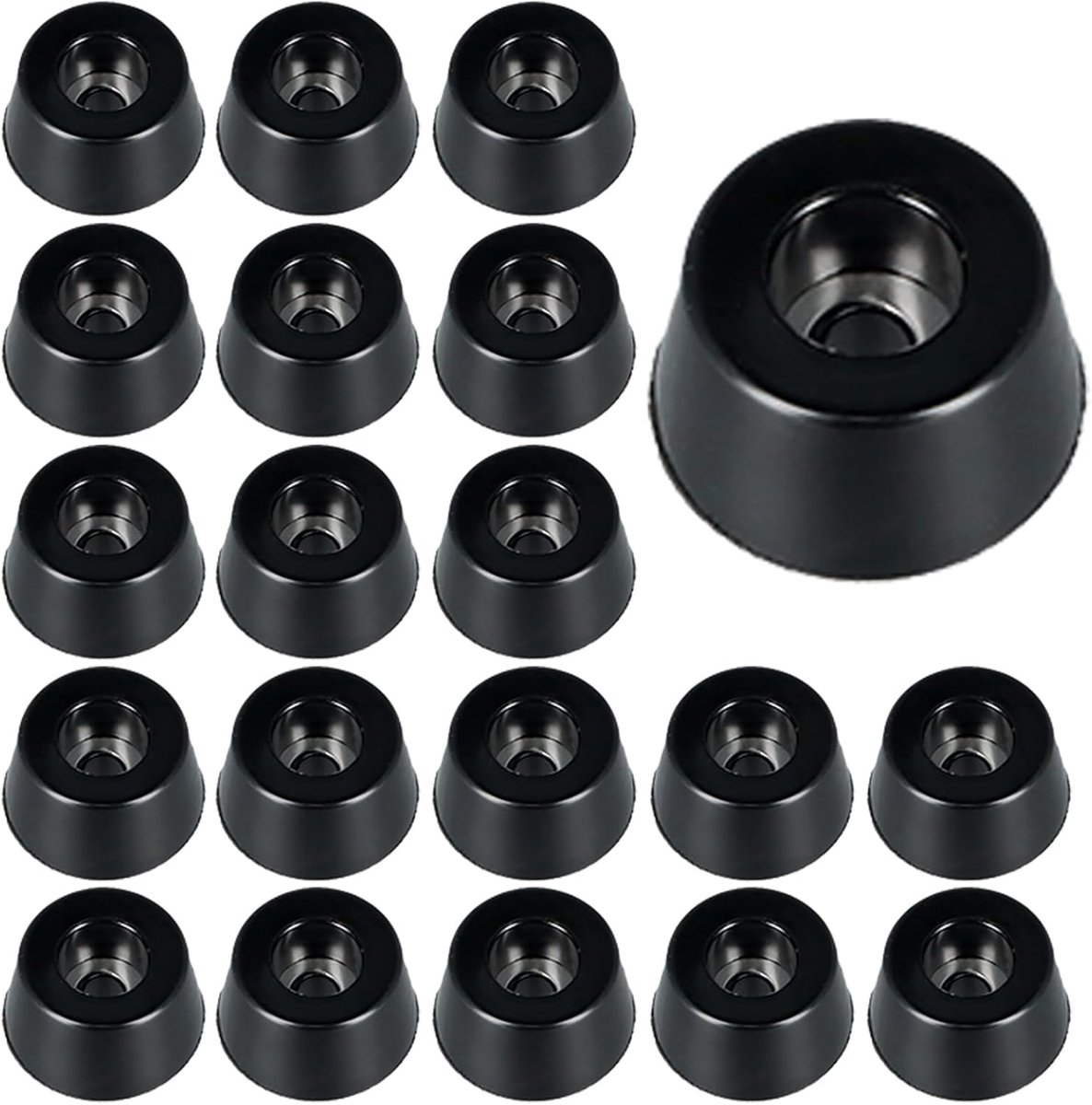 20 rubberen voeten, steunrubber, geluidswerende rubber, antislip, met metalen sluitring voor deur, winkelen, luidspreker, stoelvoet (15 x 12 x 8 mm)
