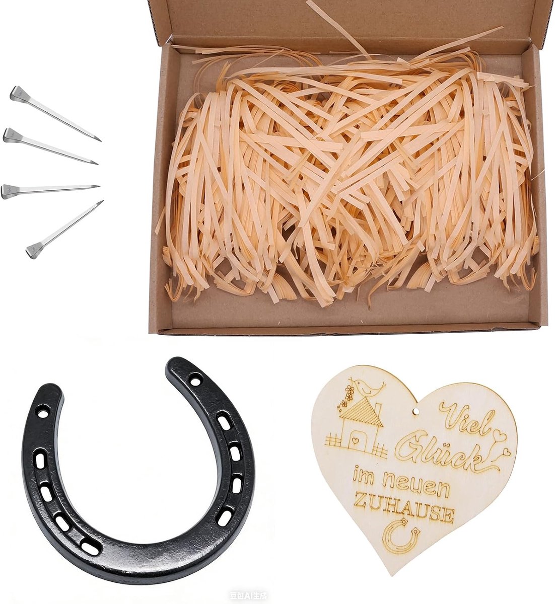 geluksbrenger decoratieset, cadeau voor housewarming, geluksbrenger, hoefijzer, cadeaus voor eerste woning
