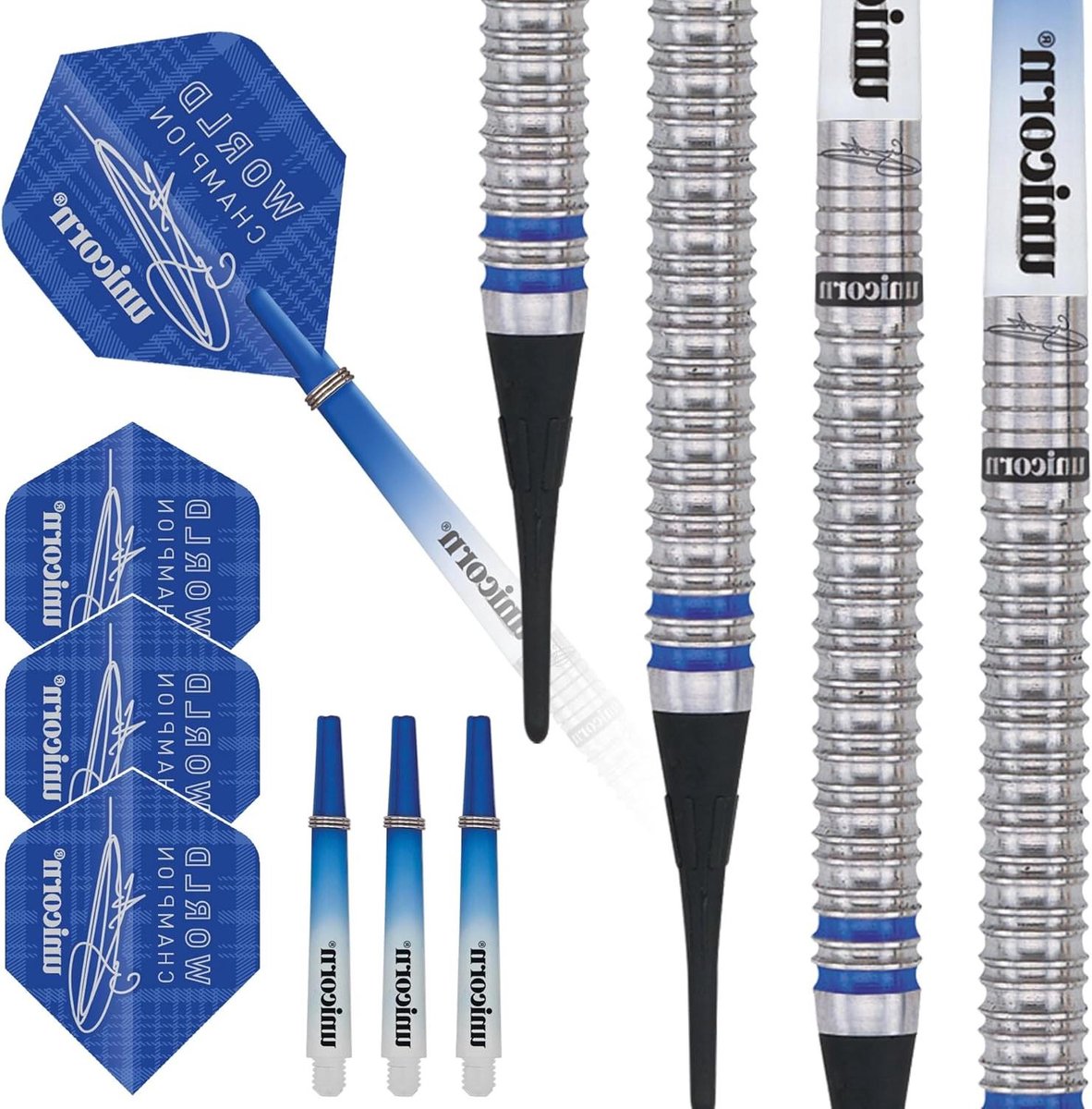 Dartpijlen Softtip - Pijlen Set - Darts Spelen - 80 Procent Wolfram - 18 Gram - Blauw