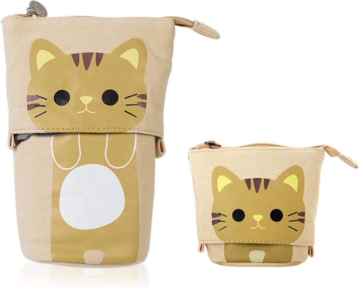 2-in-1 telescopisch etui, verticaal etui, kantoorschrijfwaren, schoolbenodigdheden, make-up-organizer voor meisjes, kinderen, jongeren, studenten, volwassenen