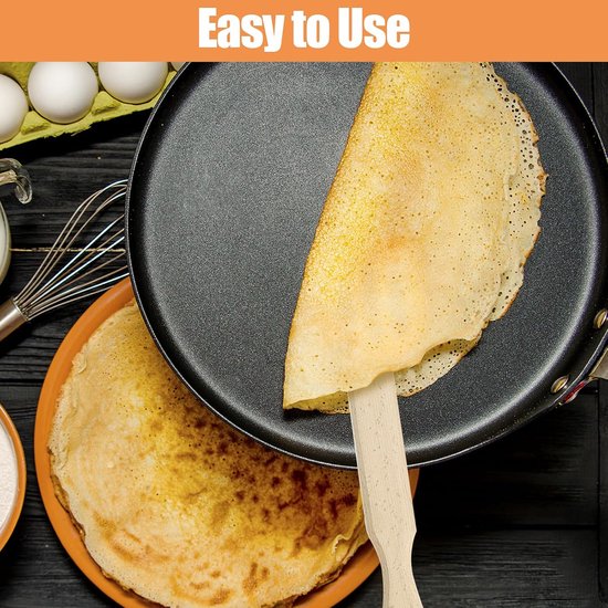 5 stuks pannenkoekenverdeler, 9 cm/12 cm/18 cm T-vormige deegverdeler, 30 cm pannenkoekenspatel, spatel schuiver van beukenhout, voor thuis, keuken, bakken, koken, bakgereedschap — afbeelding 3