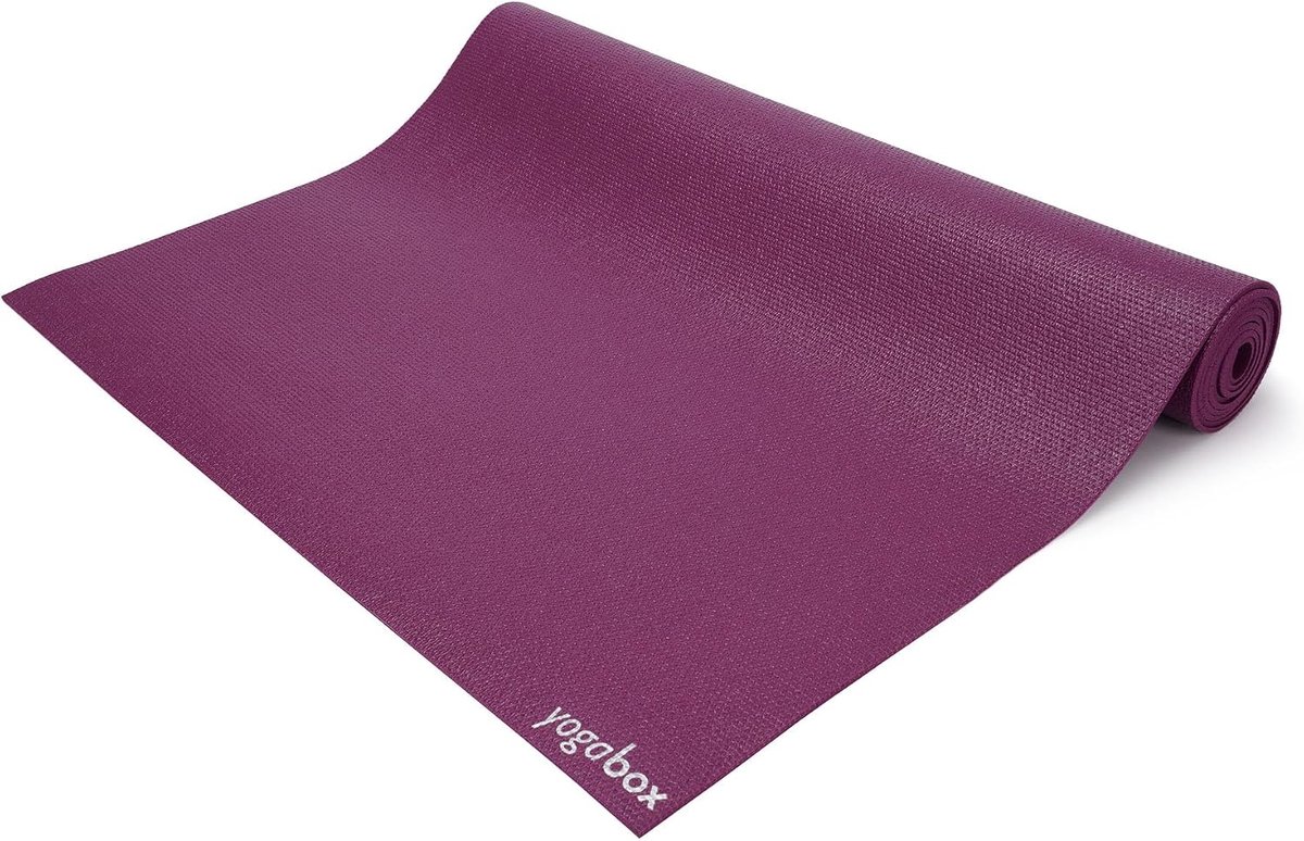 SnelShoppen - Yogamat Premium Kwaliteit 200 x 60 cm x 3 mm, Fitnessmat, Pilatesmat, Gymnastiekmat, Oeko-Tex 100 P1, Gemaakt in Duitsland, Prun Paars,