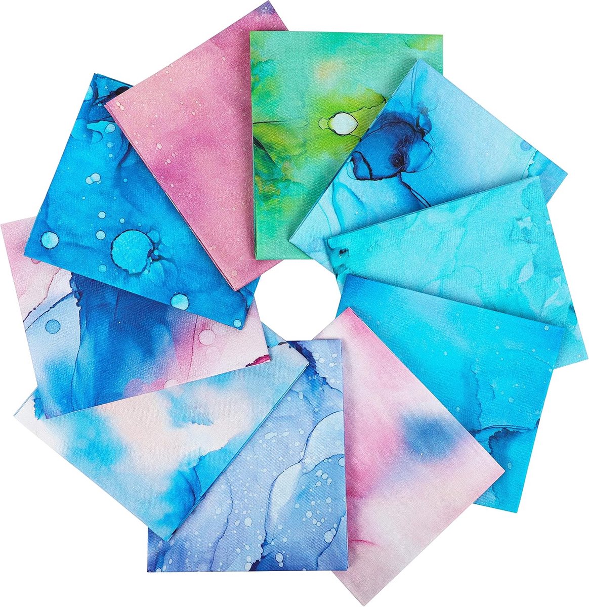 10 stuks 18”x21” (46x53cm) Fat Quarters Katoenen Stof - Gemiddeld Gewicht 145g - 100% Katoenen Stof voor Quilten, Naaien, Patchwork, DIY en Handgemaakte Kunst&Ambachten - Rainbow Inks