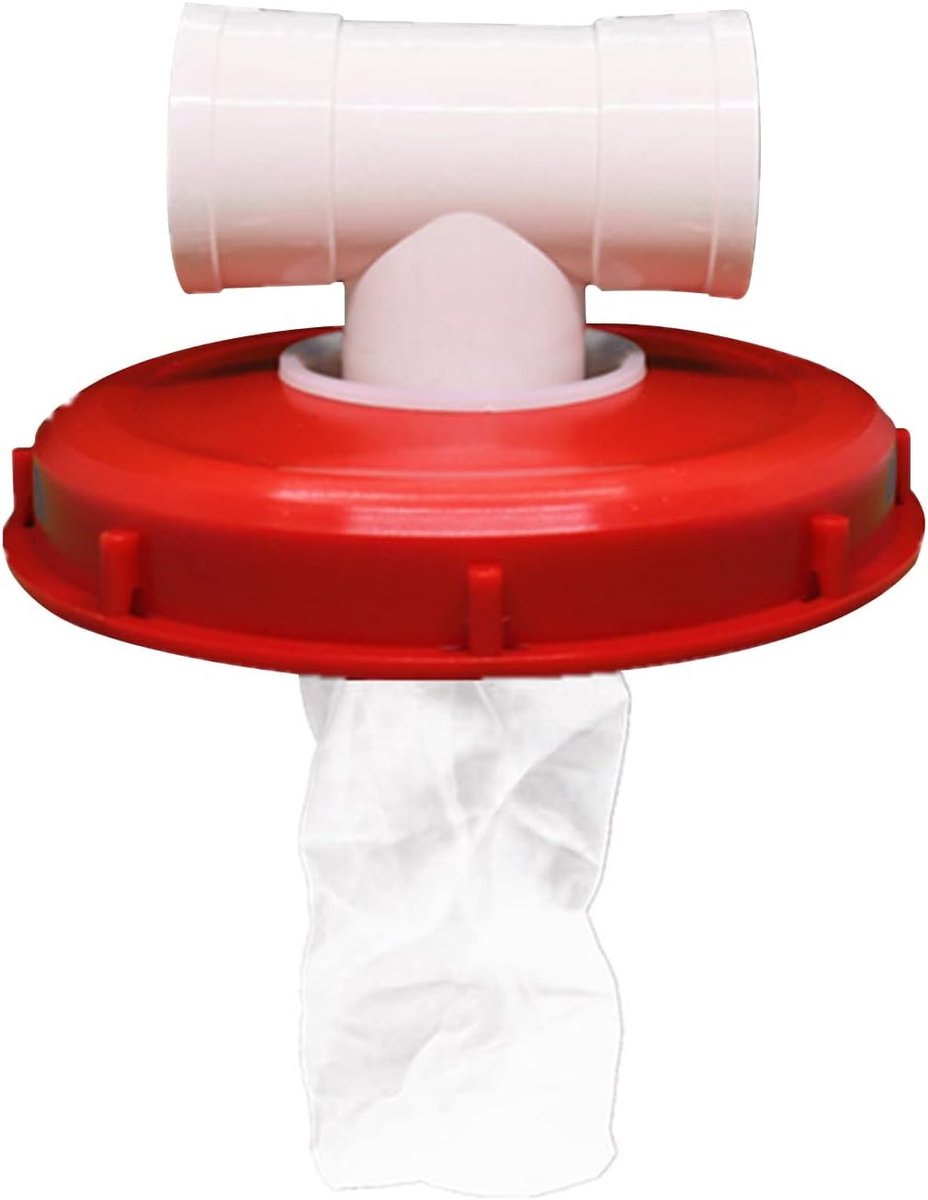 Dekselfilter, nylon, IBC dekselfilter, regenwaterfilter, DN 150 / DN 225, DN 75 mm, IBC container IBC houder, deksel filter (DN 225, DN 75, T-kanalen)