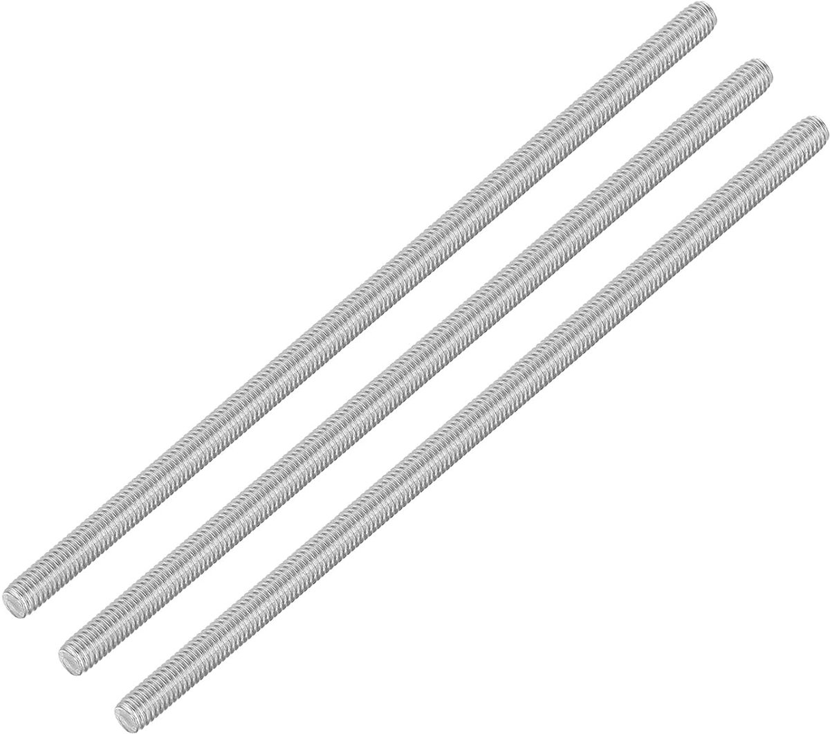 3 stuks draadstangen, M6 x 160 mm roestvrij staal, 304 klinknagels, stang rechtse schroefdraad M6-1 voor montage van meubels en machines