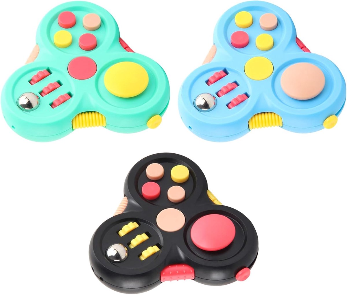 3 stuks Fidget Toys Cube, Draagbare Gamecontroller - Stressverminderaar, Decompressiespeelgoed Cube, Controller Stressverminderaar voor Kinderen en Volwassenen tegen Angst