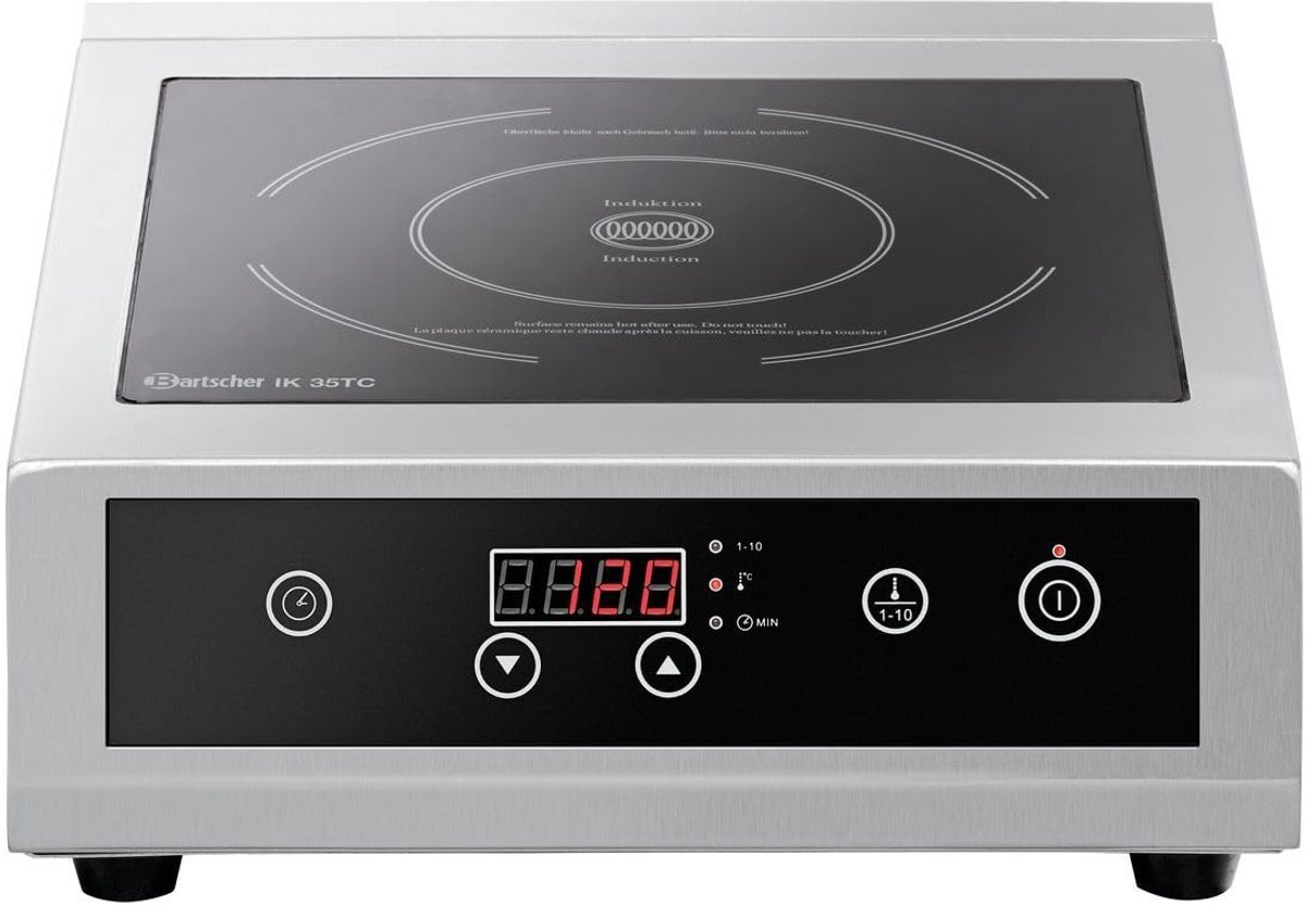 Inductiekookplaat - Elektrisch fornuis - Snel koken - Touchscreen bediening - 340x445x117 mm - Zwart