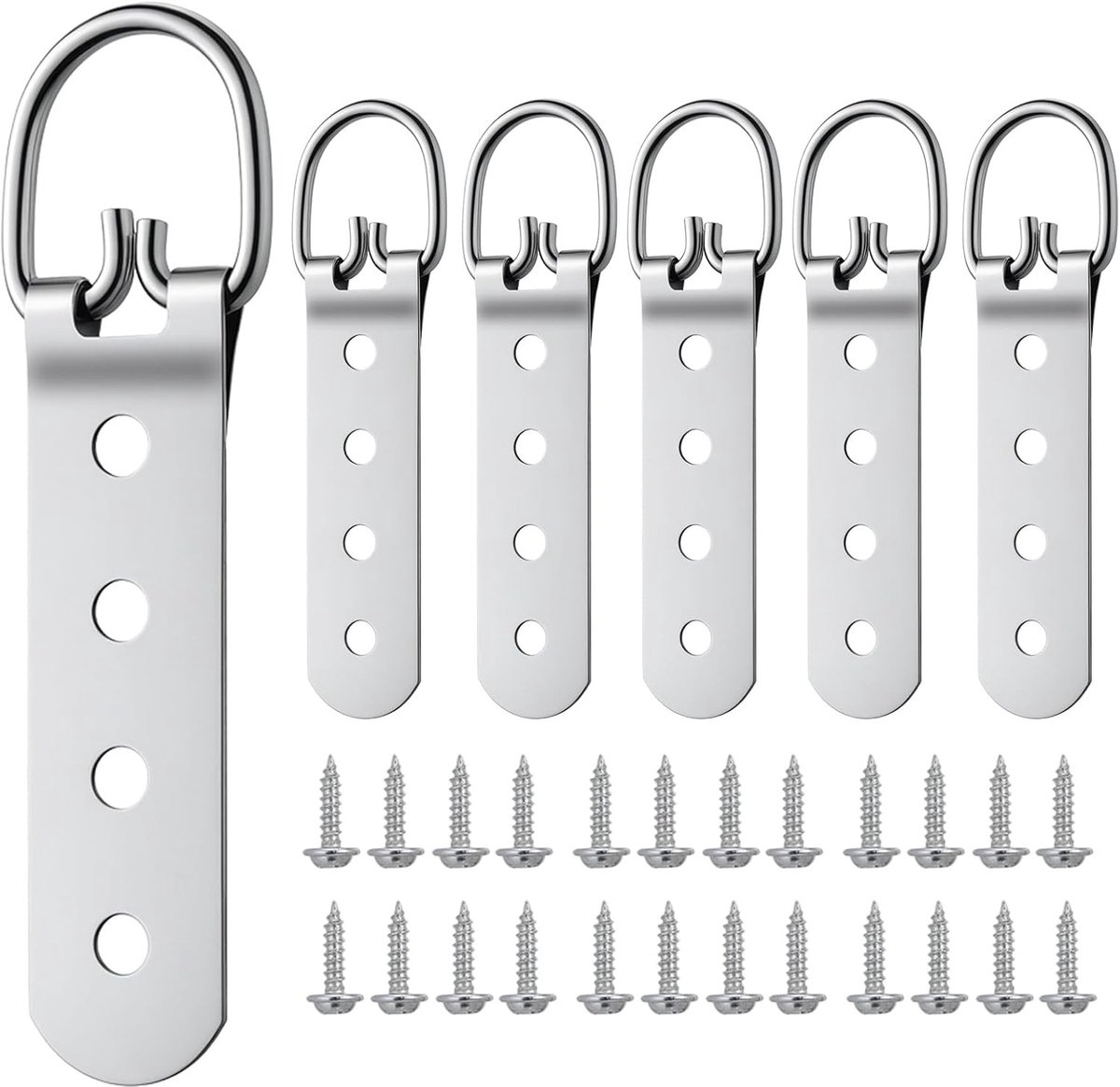 Extra grote zware D-ring fotohangers met 24 schroeven - Complete ophangkit voor foto's en spiegels, ideaal voor fotolijsten en wanddecoratie