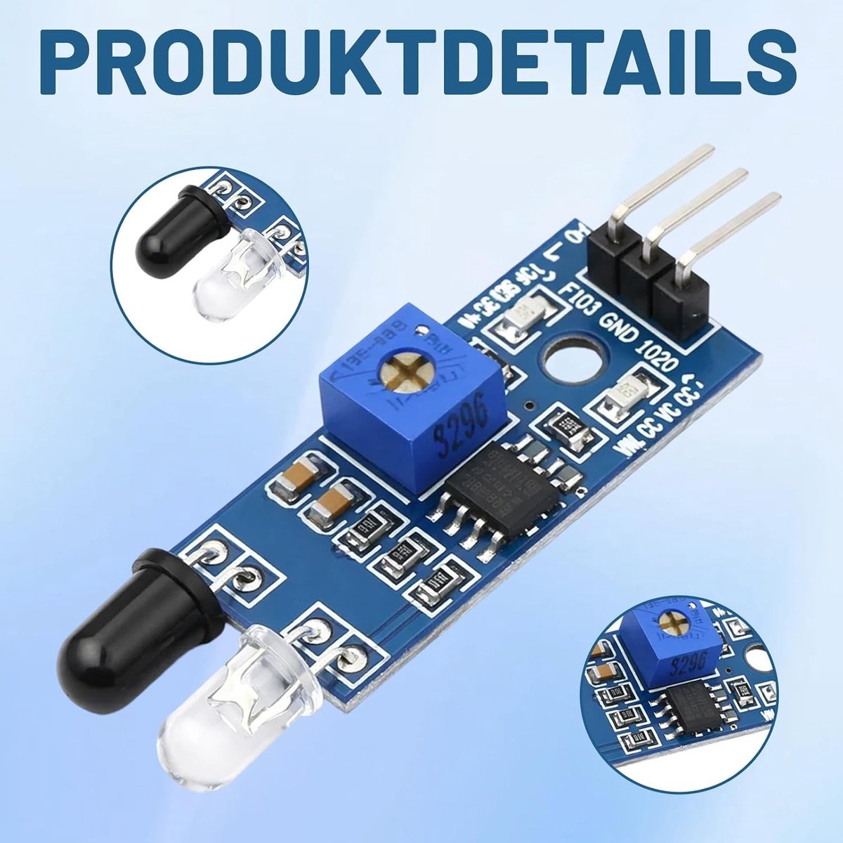 Obstacle Sensor Set voor Arduino en Raspberry Pi - 3 Stuks IR Afstandsmeetmodule voor Robotauto en Slimme Voertuigen