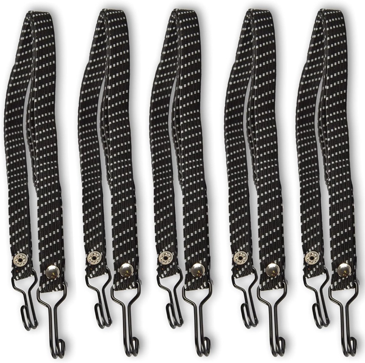 Fietssluiting set 5 stuks - 65 cm elastisch met metalen haken - voor fietsen 26-28 inch - ideaal voor roadtrips - SnelShoppen