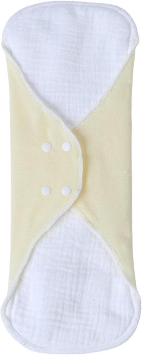 Wasbaar Menstruatieverband - Herbruikbaar Maandverband - Hygiënisch Beschermen - Ademend en Lekvrij - 22x28cm - Grijs Geel Koraal Groen