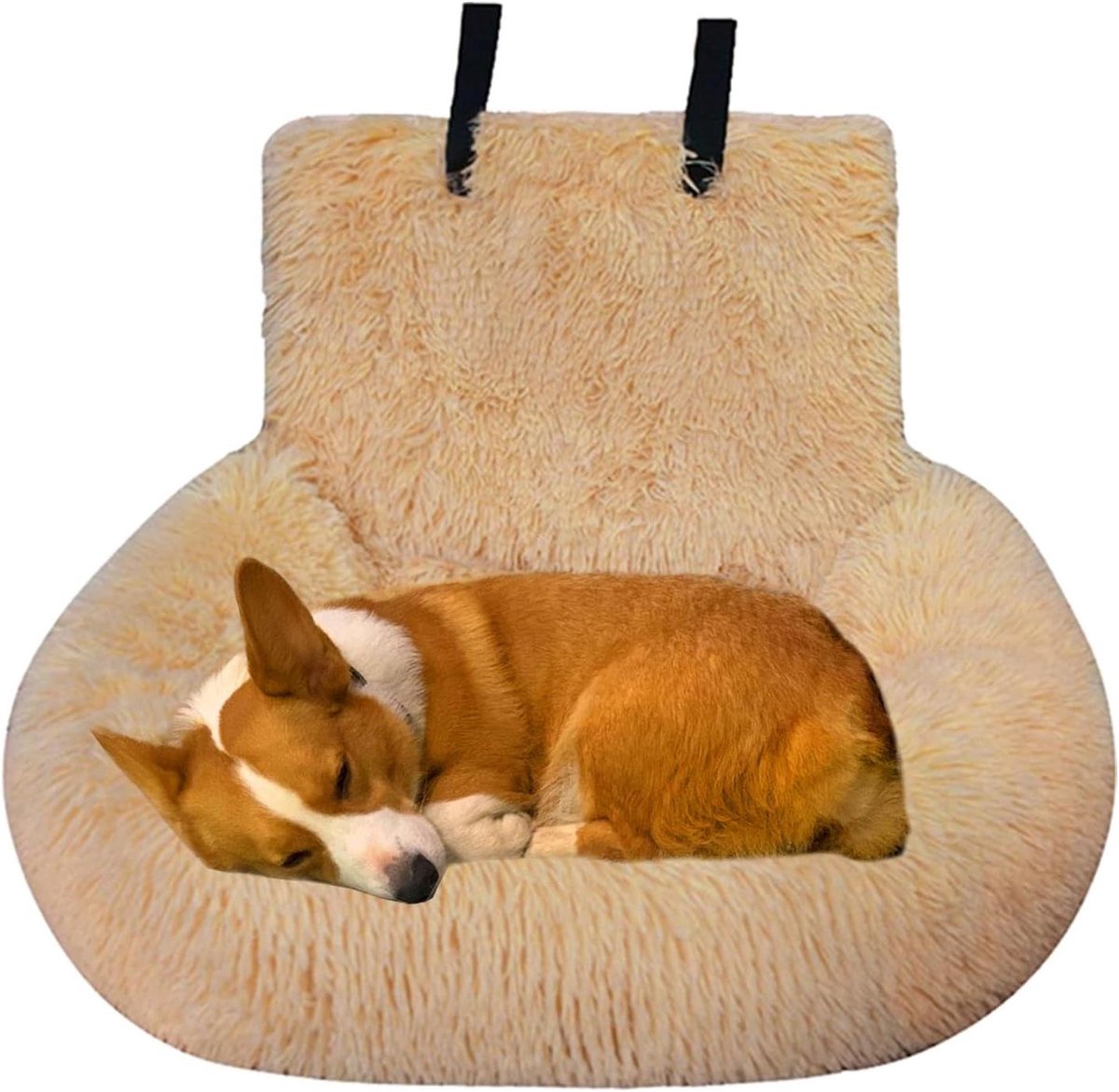 Honden Autostoel - Reisbed Hond - Veilig Reizen - Antislip Bodem - 36 x 34 x 20 cm - Abrikoos