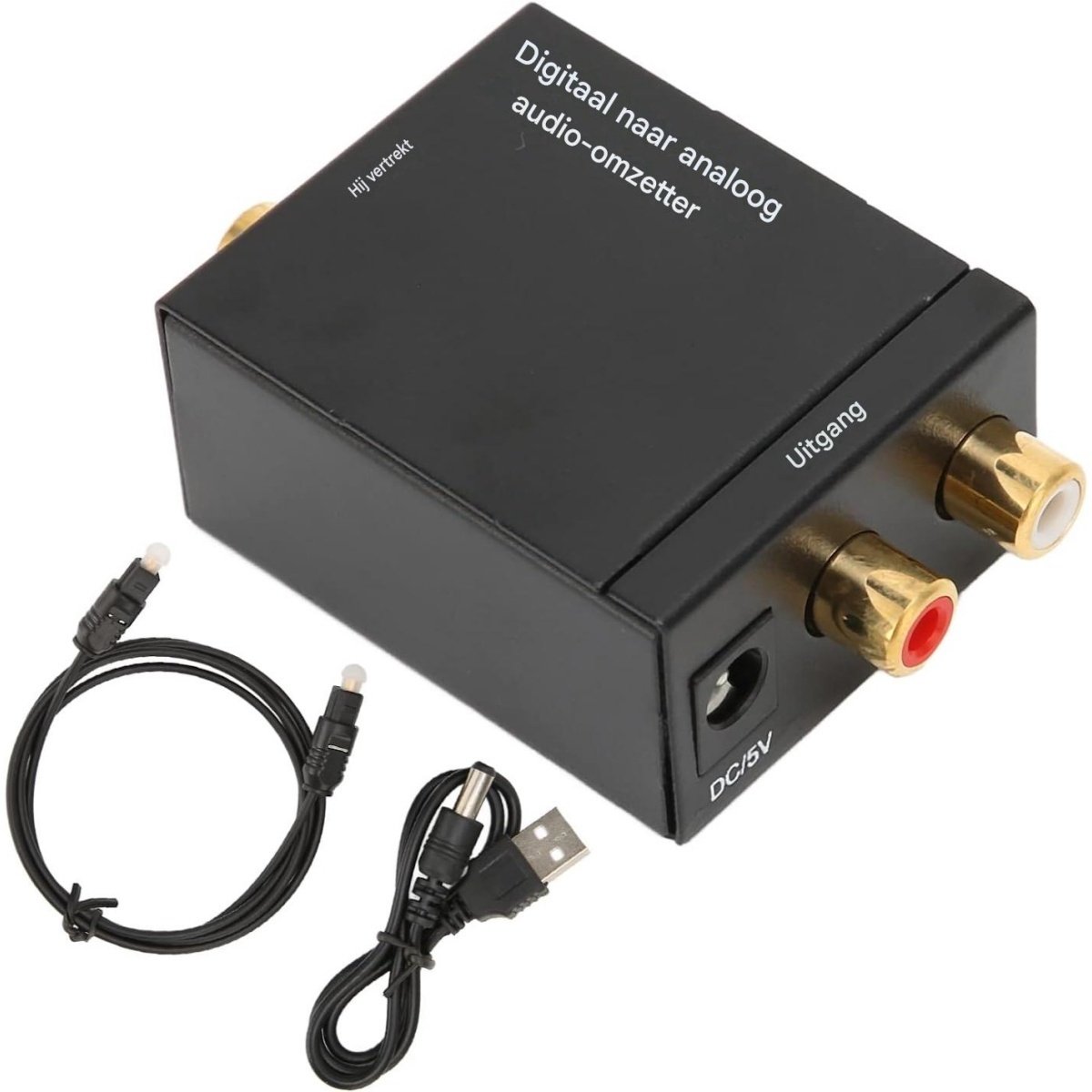 SSTRWGOOD 3 Stuks Digitale-analoge omzetter - Optisch Koax naar Analog Audio Converter - 96kHz Ondersteuning - Geschikt voor Heimkino, HD DVD en Andere Audioapparaten - Metalen Behuizing - Incl. Glasvezelkabel en USB Voedingskabel - 51x41x26mm